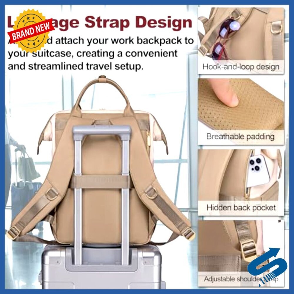 Insulated Laptop Backpack with Detachable Lunch Box Multi-Pocket Work Travel - Picture 6 of 6